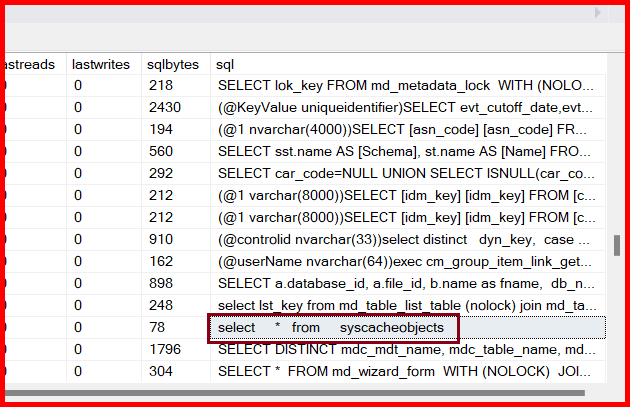 Picture showing the SQL query for which plan is created